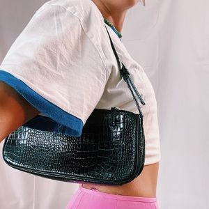 FAUX CROC SKIN SHOULDER BAG 🐊👜